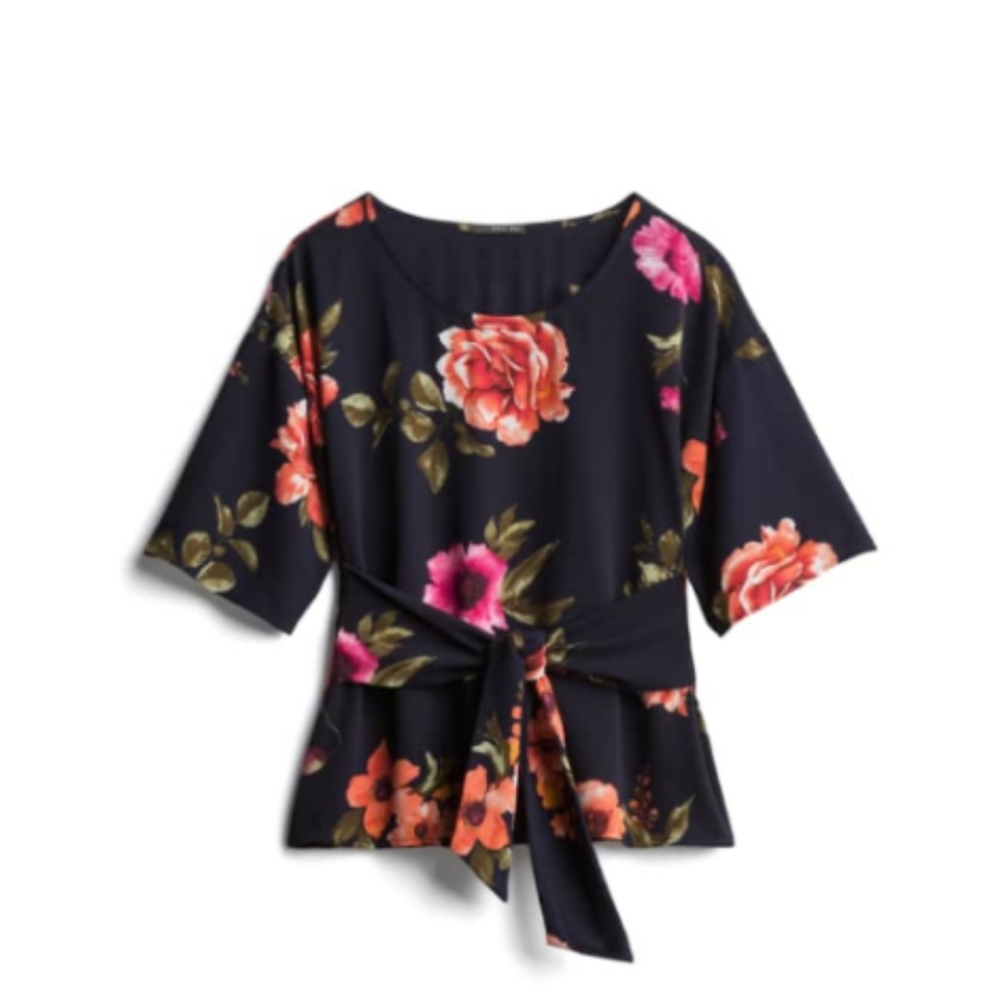 West Kei Julianne tie front floral blouse